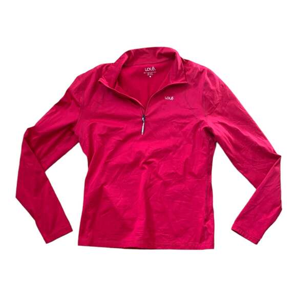 Lole 1/4 zip pullover top long sleeve cranberry woman’s size medium - Picture 1 of 5